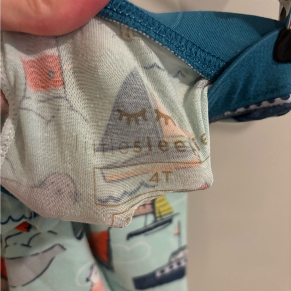 Little Sleepies Blue Pajama Set with Nautical Theme - Picture 3 of 5